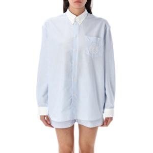 스포티앤리치 셔츠 SI025620243ST03 314 LIGHT BLUE STRIPED