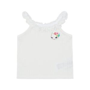 [프랜치켓] 여아여름티셔츠 화이트 프릴 자가드 나시티 Q53DCT130W1