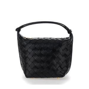 BOTTEGA VENETA & 39 Candy Wallace& 39  인트레치아토 모티브의 블랙 가죽 여성 핸드백 776781V3IV18425