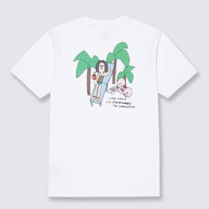 반스 VN000QF6WHT 아티스트 컬렉션 Vans X Riroo 아이템 리스트 반소매 티셔츠 여름 오버핏 오버사이즈