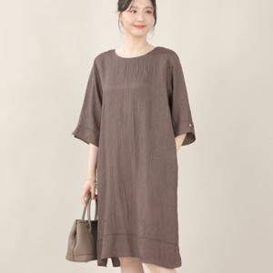 애비뉴투지 엄마옷 매우 얇은 여름 라운드 칠부 진주 항아리 원피스 K06525