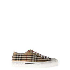 BURBERRY Buberry 남성 빈티지 체크 베이지 코튼 스니커즈 8049745A7028