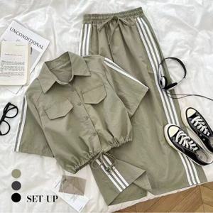 KARRA 버튼트랙숏블라우스+스커트SET_A5M0711