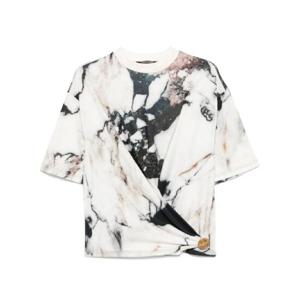 25 SS 로베르토 카발리 마블 프린트 티셔츠 TWT6613PN18 TP432300531
