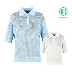 레인메이커 여성 메쉬 카라 반팔 골프니트 W22WCS56