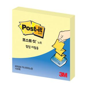 포스트-잇(팝업팩 리필 KR-330 노랑 3M)