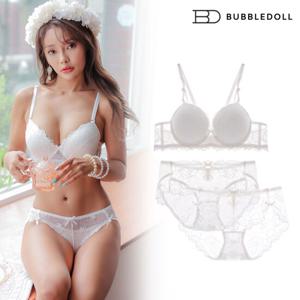 랩소디 화이트 브라1+팬티2 볼륨업 와이어 여성속옷세트