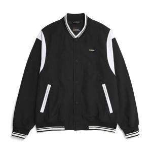내셔널지오그래픽 N231MJP906 스티치 배색 바시티 점퍼 BLACK