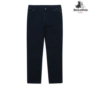 [블랙앤화이트] 남성 발열프린트 장식 데님 바지 5403GZWD_NAVY