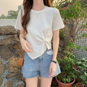 러블리 포인트 반팔 면 티셔츠 (2color) FR-161803
