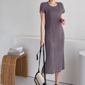 샵앤) 국산 여성 캡소매 기본 주름 원피스 BLE-WDR-2941-베이지