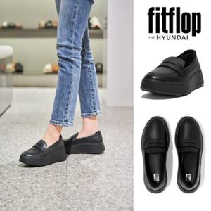 핏플랍 FITFLOP (FFSO4F022) 24FW F-모드 레더 플랫폼 여성 로퍼 블랙