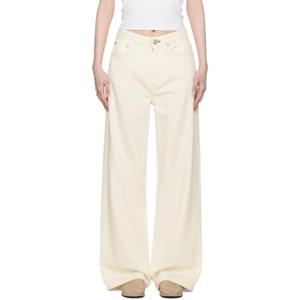 25 SS 랙앤본 여성 오프 화이트 페더웨이트 로건 데님 진 242055F069039