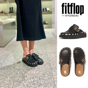 핏플랍 FITFLOP (FFSO4F012BK) 23FW 젠-FF 버클 레더 뮬 블로퍼 블랙