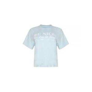스포티앤리치 반팔 티셔츠 TO046S412BB Free Baby Blue White