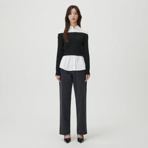 플라스틱아일랜드  릴렉스 일자 데님 팬츠 (PR7DP262)