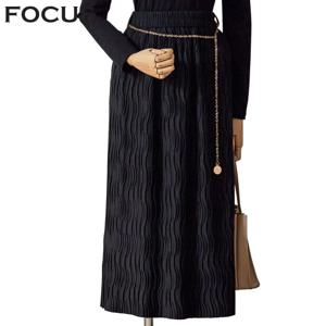 [포커스]체인밴딩주름스커트 FBW4J3PSK3107