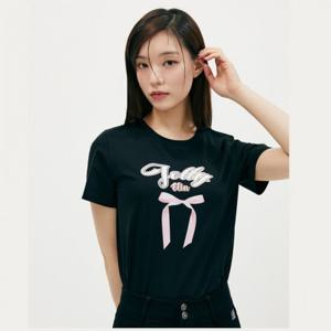 플라스틱아일랜드 (PR2CH363) [C]리본프린트 티셔츠