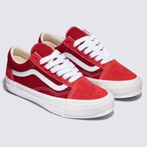 반스 VN000D569IJ 레드 프리미엄 스웨이드 Old Skool 올드스쿨 쿠셔닝 내구성 클래식 블랙 호피 검솔