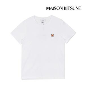 메종키츠네 반팔티셔츠 폭스 헤드 패치 레귤러 여성 화이트 LW00105KJ0008-P100