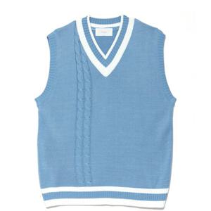 남여공용 데일리 꽈배기 브이넥 니트 베스트 조끼 FL2-VEA-Q009-소라