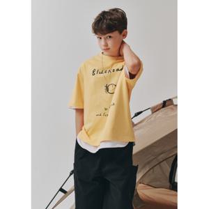[블루테일]AZB1TS02YE 레터링 옐로우 티셔츠