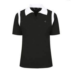 [테일러메이드] 25SS 여성 니트 배색 V넥 카라 반팔 티셔츠 TWTPO6146-199