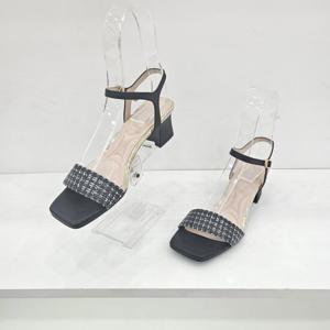 [무크]여성 5CM 하운드 투스체크 드레스 샌들 422508 16