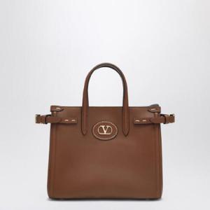 VALENTINO GARAVANI Tobacco leather small Antibes tote bag 6W2B0R20CVC/Q_VALE-N58