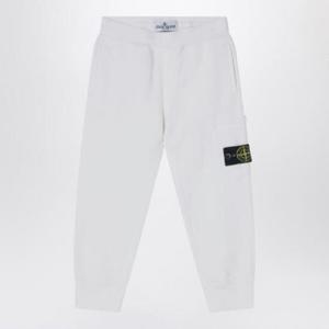 STONE ISLAND White cotton jogging pants 6200005-BS0040/Q_STONE-V0001