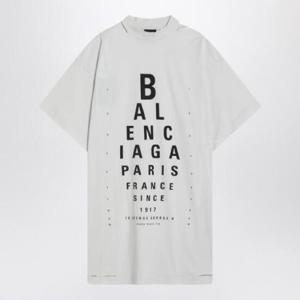 BALENCIAGA Optical white oversized T-shirt 811688TRVU6/Q_BALEN-9081