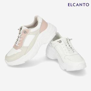 엘칸토  (LCWS85U413) 여성 소가죽 청키솔 밴딩끈 어글리 스니커즈 6cm