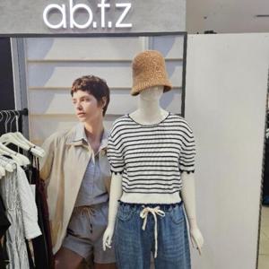 Ab.f.z DP01 스트라이프볼륨반팔소매니트 AFZ2QW32