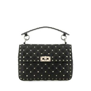 VALENTINO GARAVANI Black nappa leather medium Rockstud Spike handbag 7W2B0122NAP 0NO