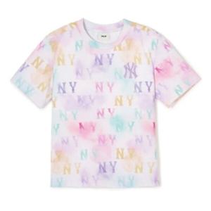 M MLB키즈반팔티 NQK 7ATSM0443-50PKL WATER MONOGRAM 전판 티셔츠