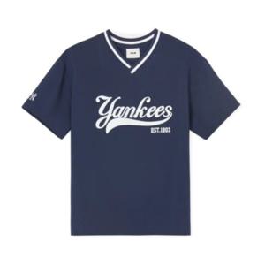 M MLB키즈반팔티 NQK 7ATSV0743-50NYS VARSITY V넥 우븐 티셔츠