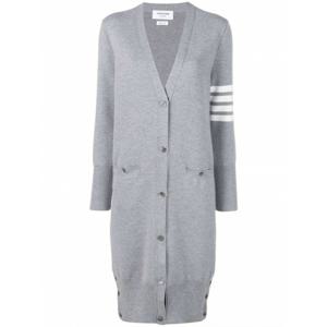 [THOM BROWNE] 여성 니트웨어 밀라노 스티치 롱 V 넥 가디건 인 파인 메리노 울 FKC289A00014 055 LT GREY /9