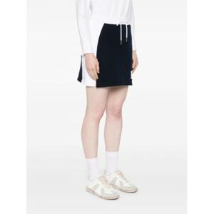 [THOM BROWNE] 여성 스커트 미니 W/ ENGINEERED 4 바 인 BLOCKED 클래식 SOLID LOOPBACK 저지 FJK130A03037 415 네이비 /9