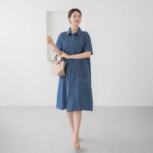 엄마옷 마담4060 데님포켓부자원피스 여름원피스 -ZOP2506004-