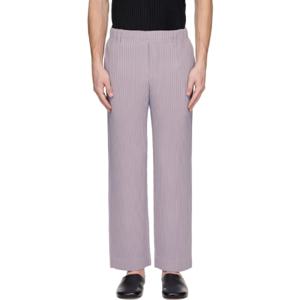 25 SS Homme Plisse Issey Miyake 남성 퍼플 테일러드 플리츠 2 슬랙스 252729M191023