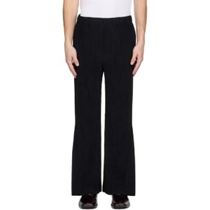 25 SS Homme Plisse Issey Miyake 남성 블랙 플리츠 바텀 3 슬랙스 252729M191015
