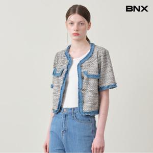 [BNX]데님 배색 트위드 자켓 (BX2JK001L0)