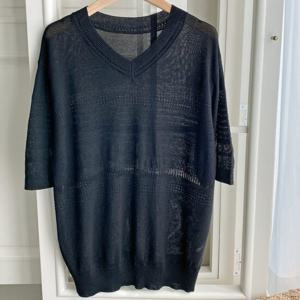 샵앤) 여성 V넥 여름 루즈 데일리 반팔 니트 티셔츠 DGB-WKN-4557-블랙