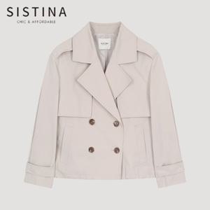 [SISTINA] 인기 플랩 더블 숏 트렌치코트_AWWBYO11020_EC