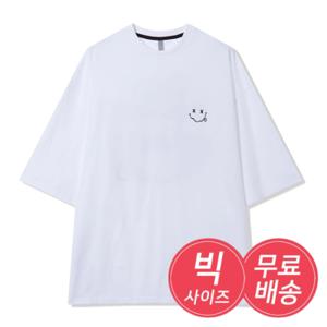 [리빌모아]남자 레터링 스마일 반팔 티셔츠 반팔티 AC-TSH-Q028-