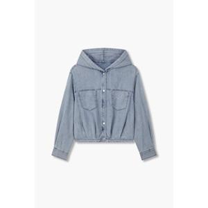 VOV보브 스냅 버튼 후디드 데님 블라우스 (7155160002)
