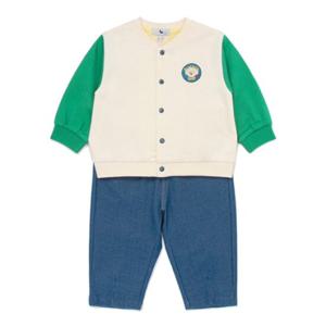 [블루독베이비8] SS25 컬러블럭 상하세트 HJ (4511361003) (BLUEDOG BABY 유아 출산 백일 선물 도트 강아지
