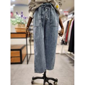 스테파니 세이브존01 사각 포켓 배기 청바지 A25DM5502