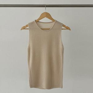 샵앤) 여성 국산 라운드넥 레이어드 민소매 나시 니트 티셔츠 21DS-WKN-4250-오트밀