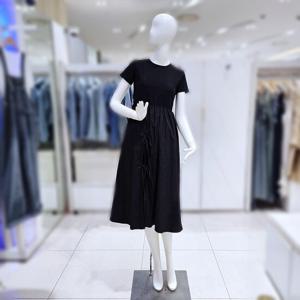 [밸리걸] 라운드넥 스트랩 우븐 원피스 225910